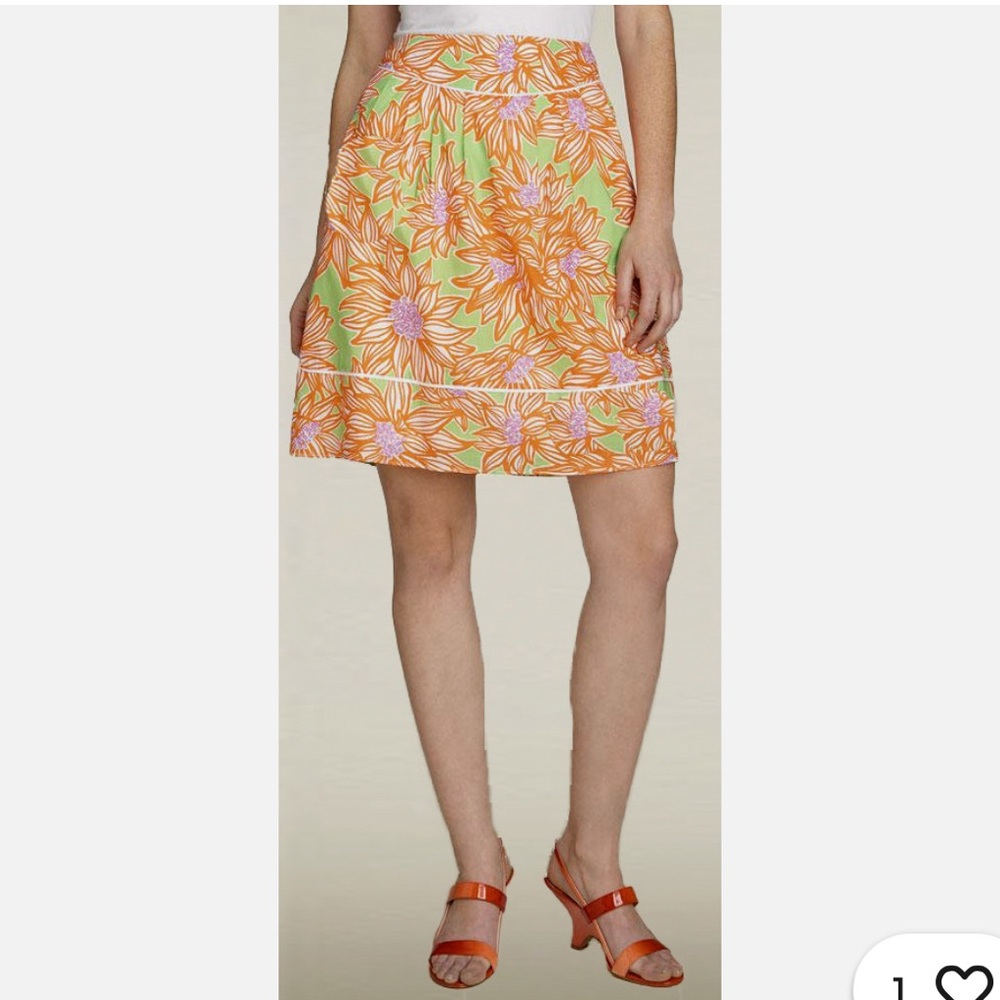 Lilly Pulitzer skirt green and orange size 8, EUC